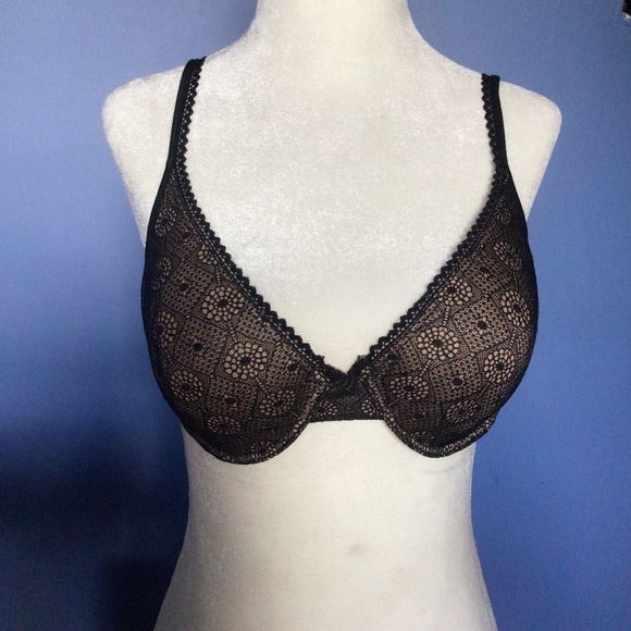 Luleh Black Padded Lace Bra - Picture 1 of 5